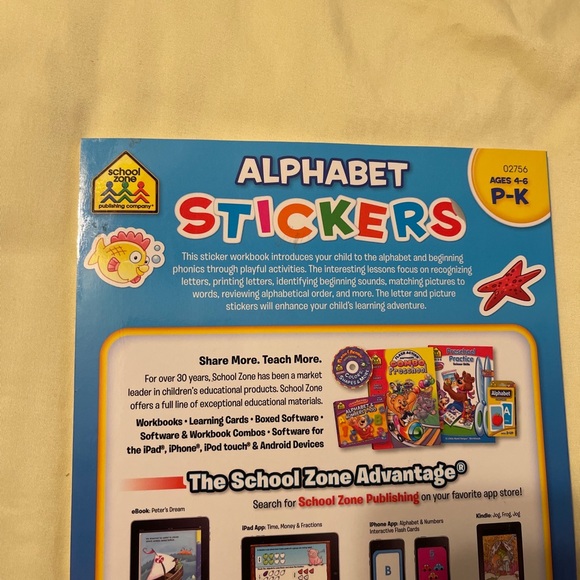 Alphabet Stickers Book Ages 4-6 (Pre-K - K) 267 STICKERS! Sounds, Letters, Order - Picture 5 of 13